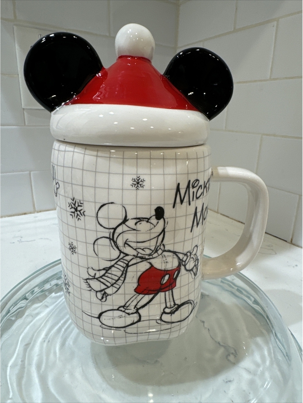 Disney Mickey Sketchbook Christmas Santa Hat Topper Mug